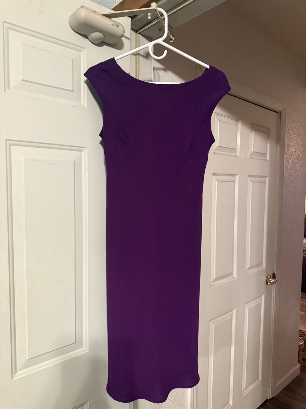 Elegant Purple Sheath Dress - Classic Women's Dress beautiful cowl neck back